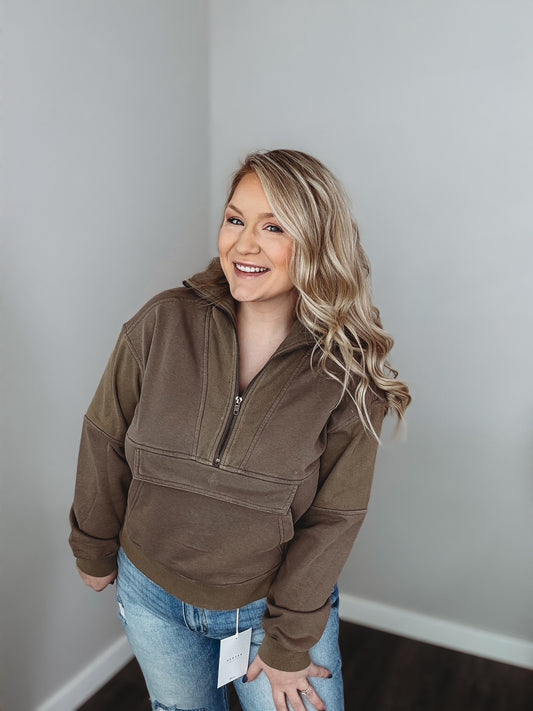 Mallory Half Zip-Up Sweatshirt