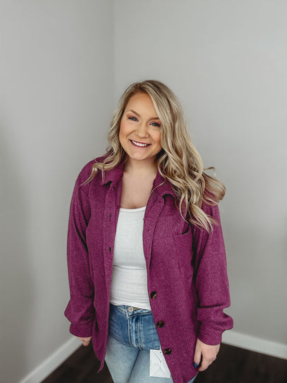 Cora Ribbed Shacket (Multiple Colors)