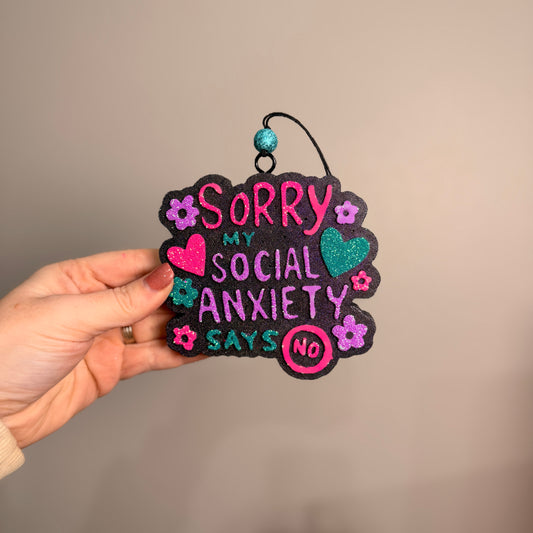 Sorry My Social Anxiety Says No | Blueberry Cheesecake