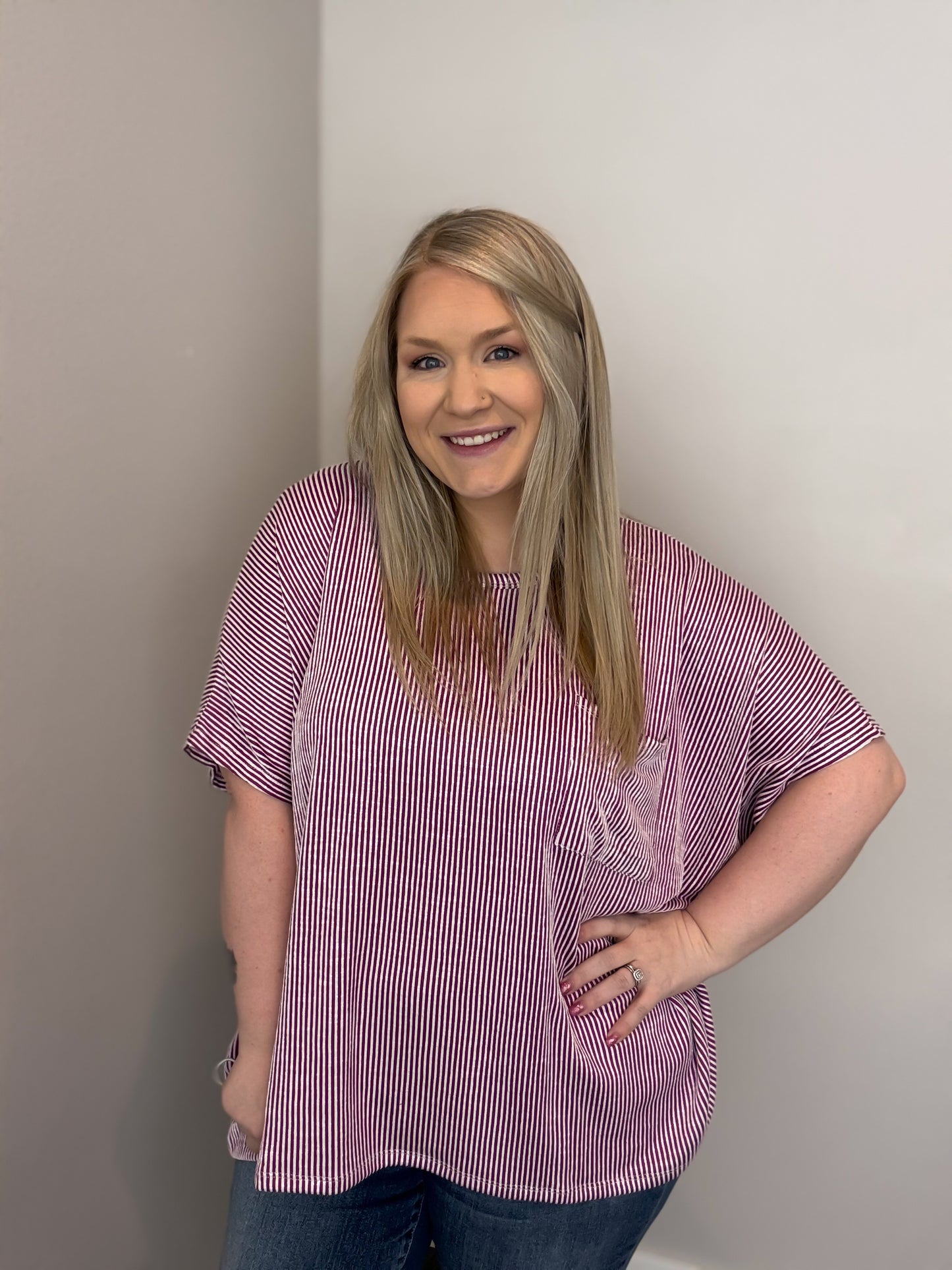 Makaila Corded Rib Oversized Top (Multiple Colors)