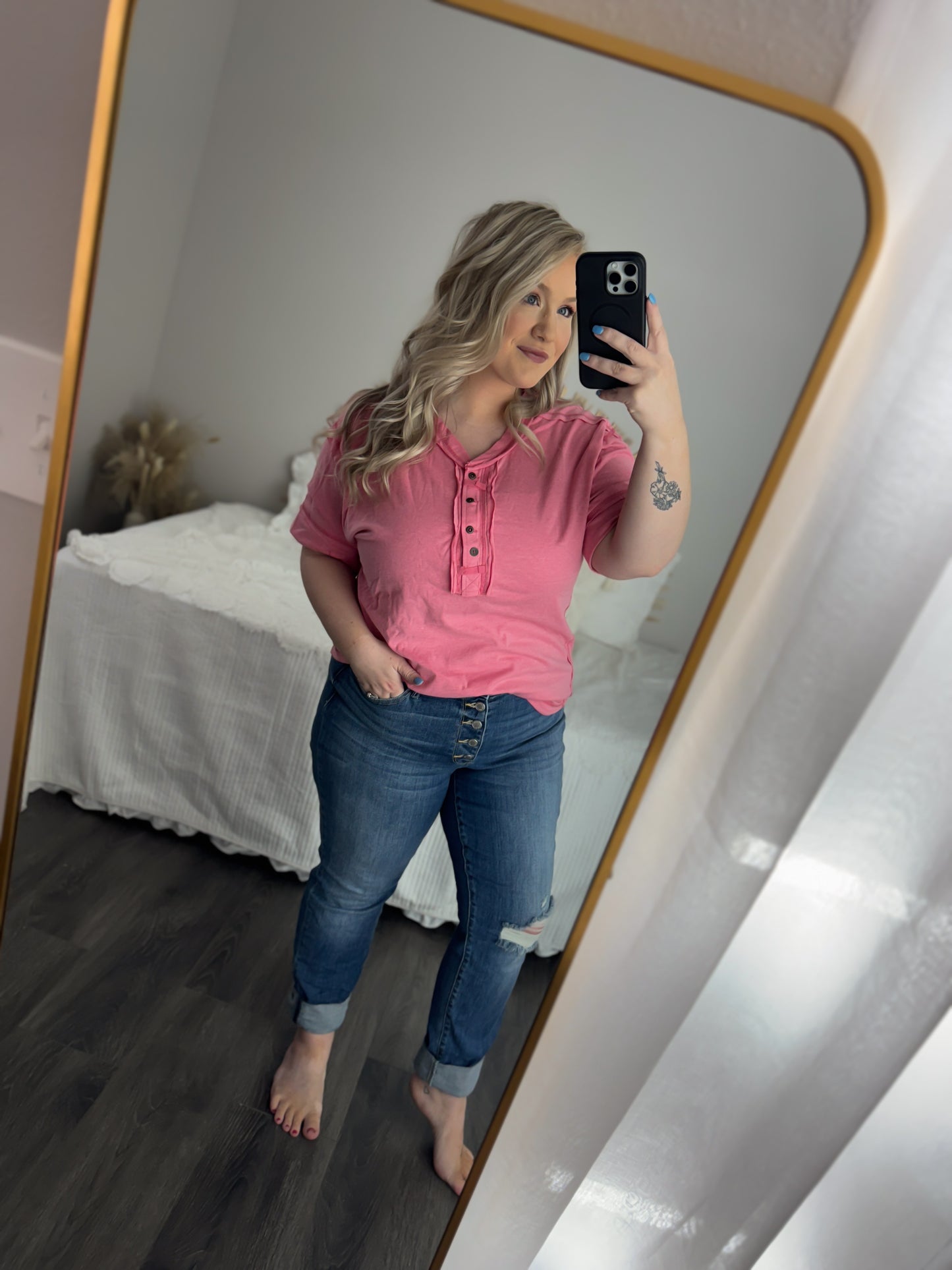 Joselyn Button Closure Top