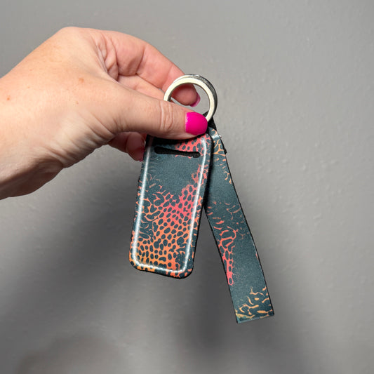 Wristlet Keychain and Chapstick Holder | Animal Print
