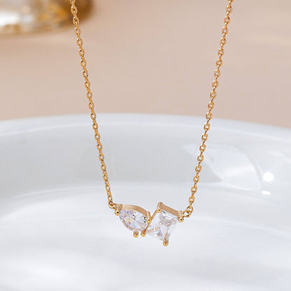 Crystal Pendant Necklace | Gold