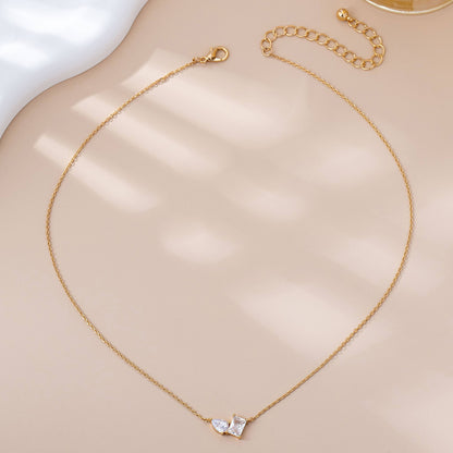 Crystal Pendant Necklace | Gold