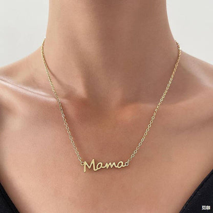 18K Stainless Steel Mama Necklace | Gold